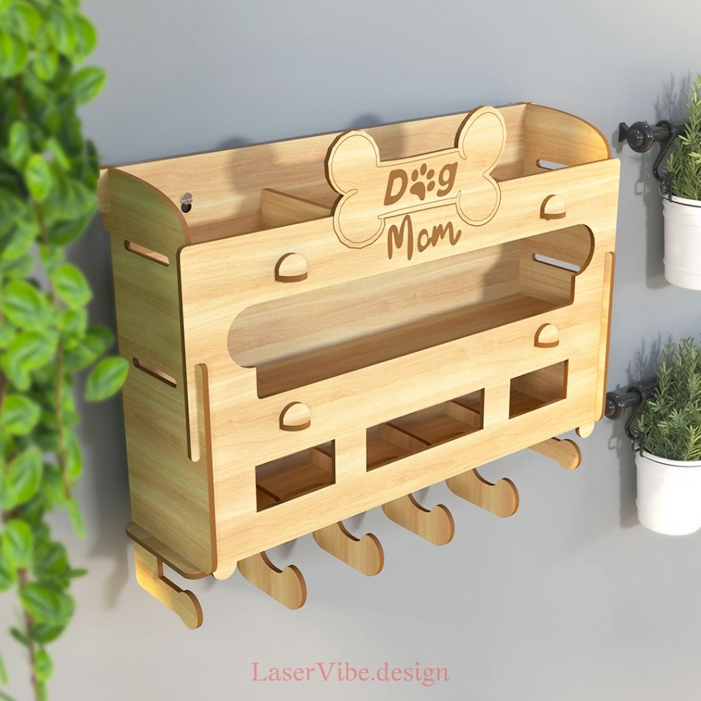 Kệ treo tường "Dog Mom" có móc treo