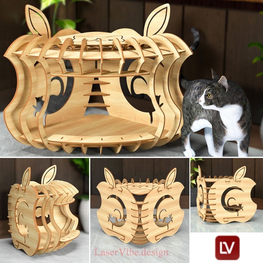 Nhà cho mèo sáng tạo từ quả táo