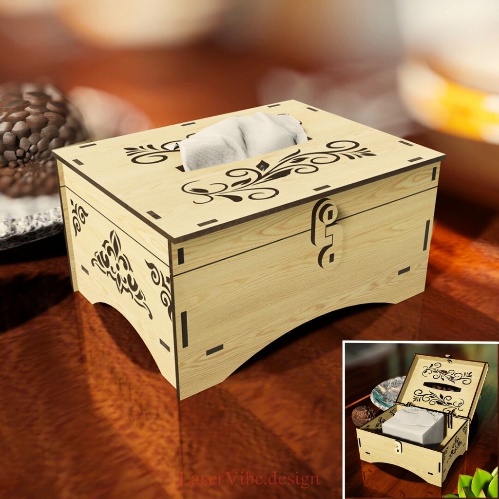 Hộp khăn giấy gỗ tự nhiên