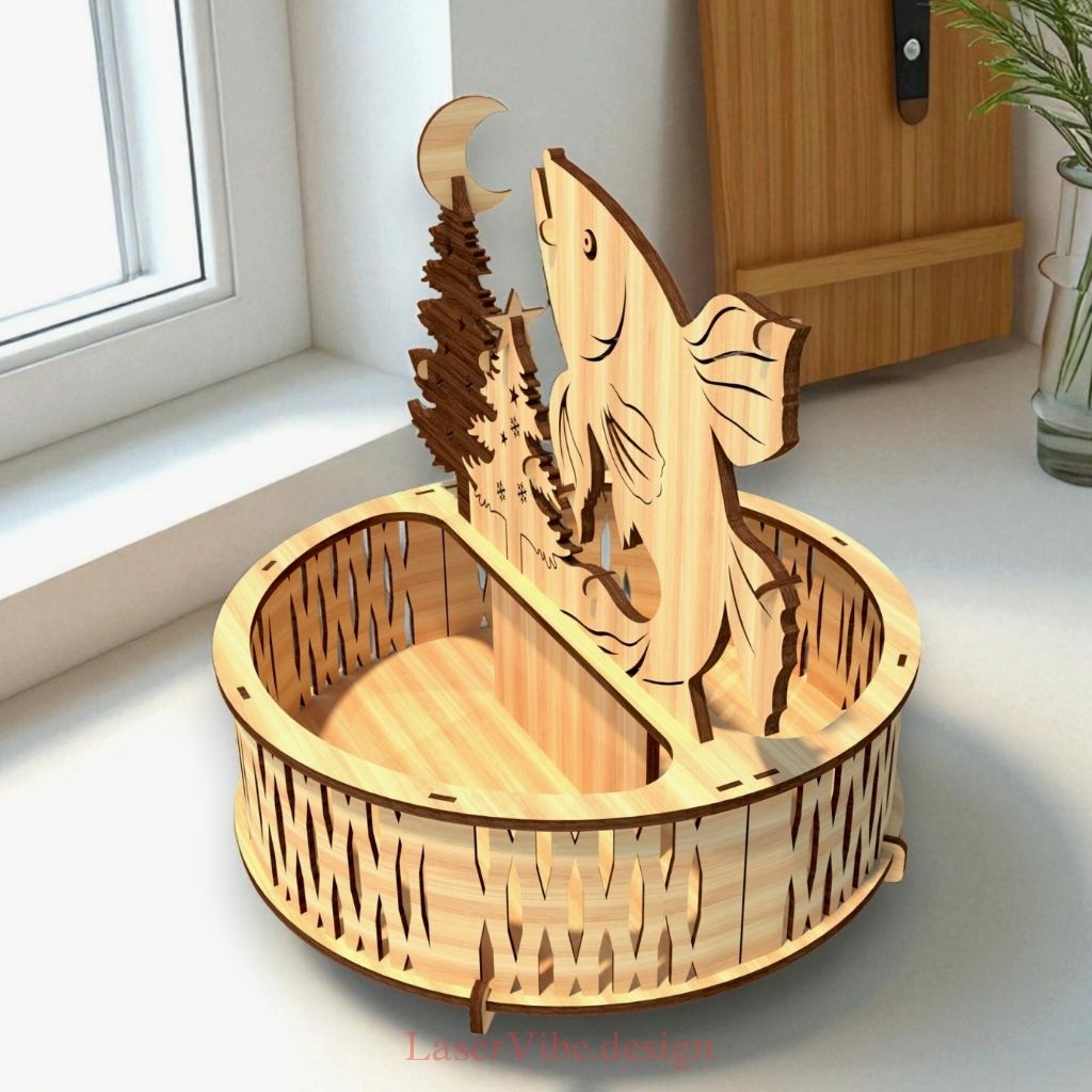Khay đựng đồ đa năng hình cá và rừng thông