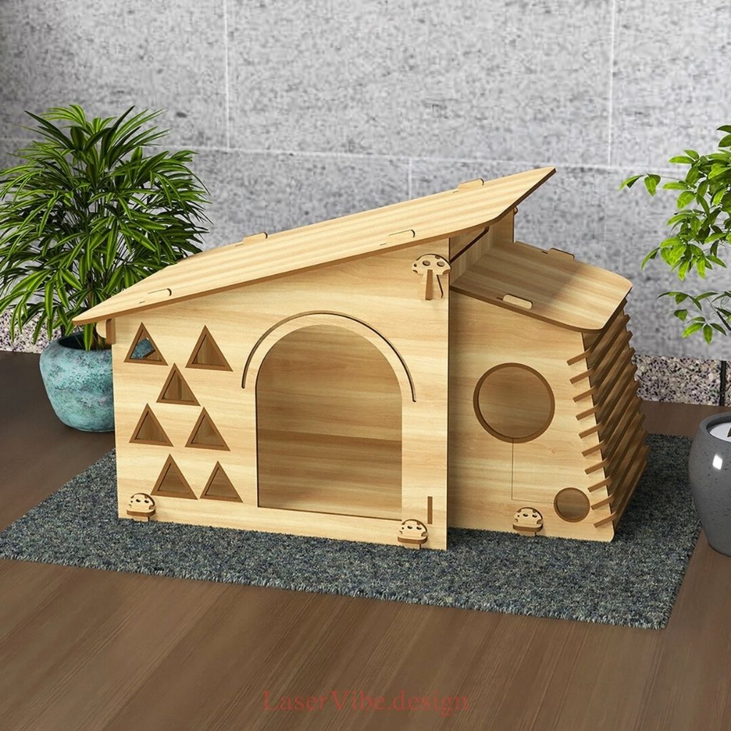 Nhà gỗ cho mèo phong cách hiện đại