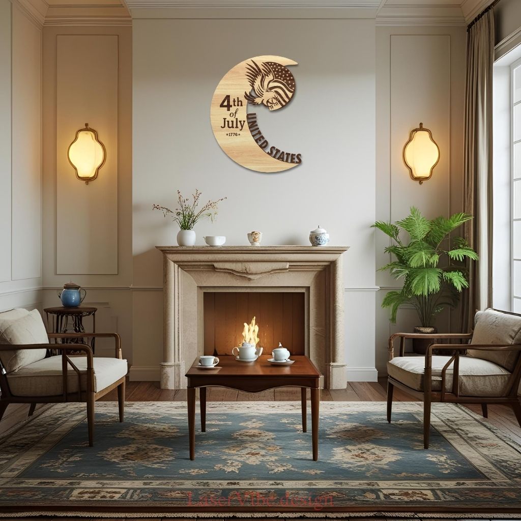 Tranh gỗ treo tường kỷ niệm "4th of July"