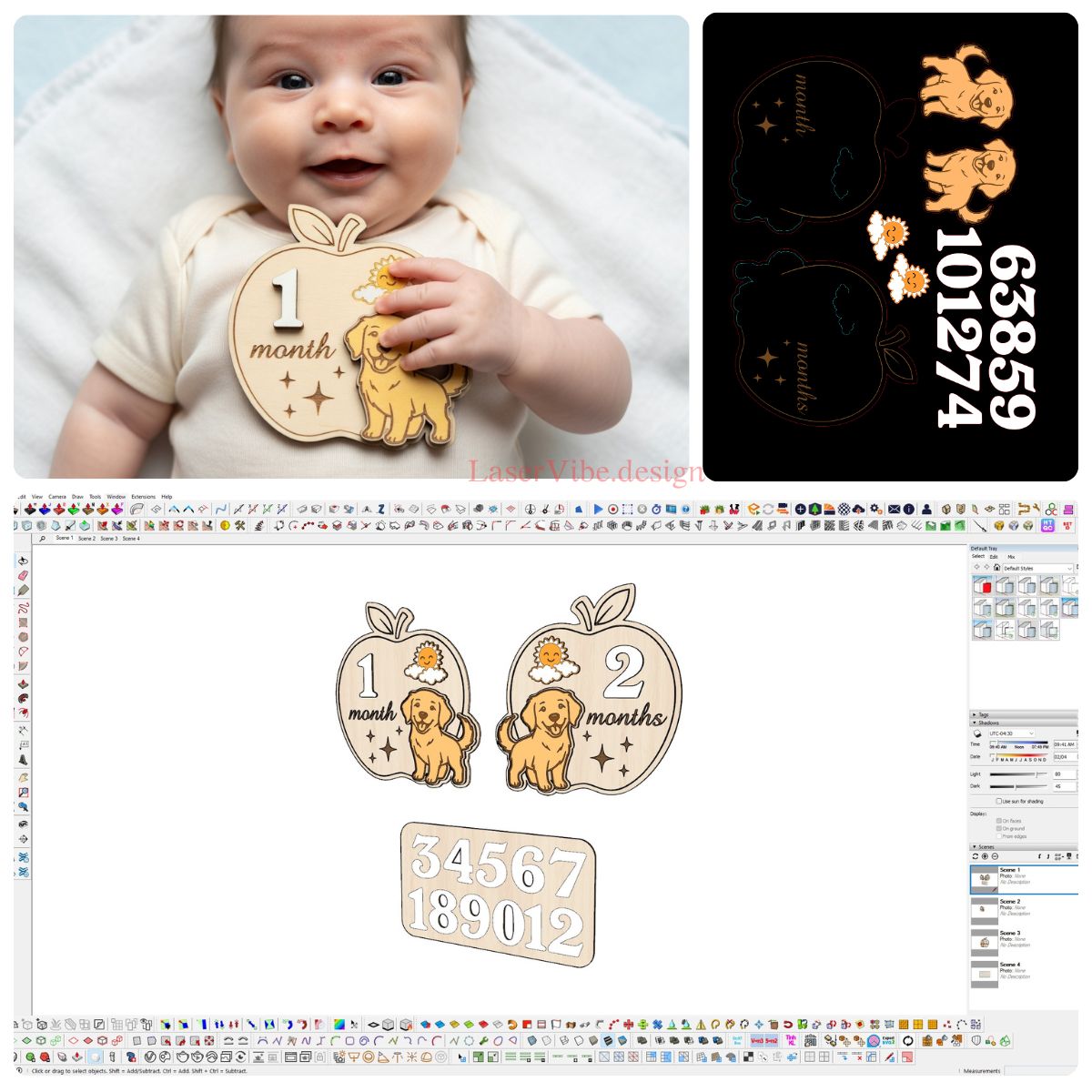 Bộ thiệp milestone theo tháng cho bé