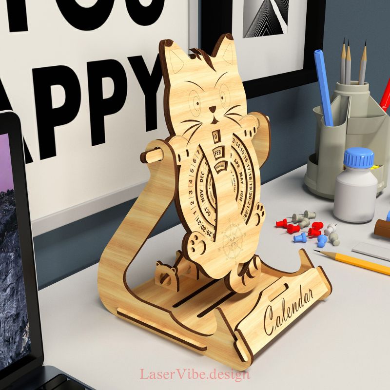 Lịch để bàn hình con mèo